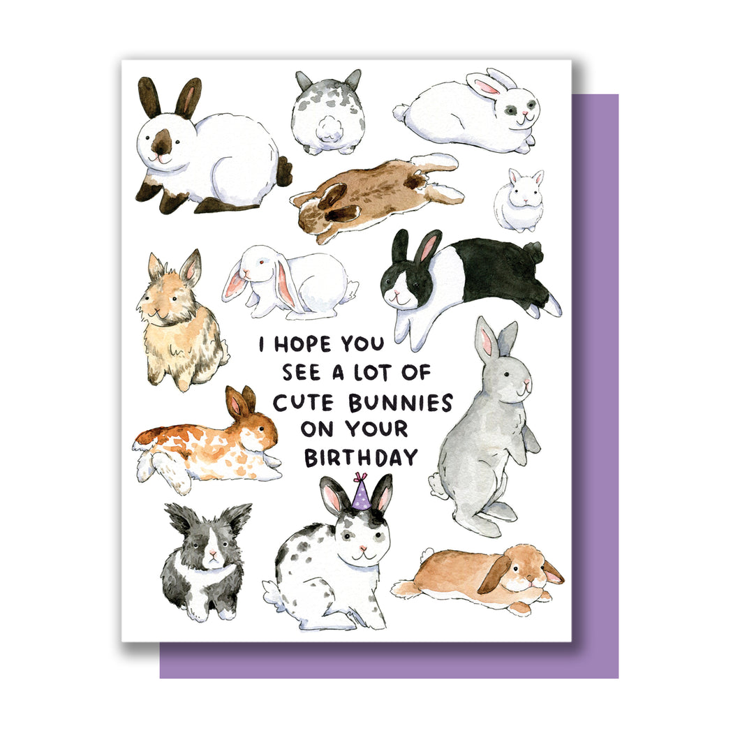 Hope You See Cute Bunnies Happy Birthday Card