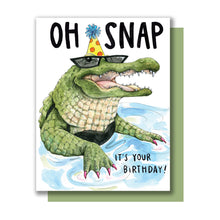 Load image into Gallery viewer, Oh Snap It&#39;s Your Birthday Crocodile Card
