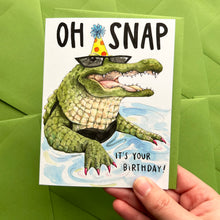 Load image into Gallery viewer, Oh Snap It&#39;s Your Birthday Crocodile Card
