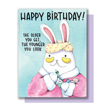 Load image into Gallery viewer, Skincare Routine Bunny Happy Birthday Card
