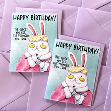 Load image into Gallery viewer, Skincare Routine Bunny Happy Birthday Card
