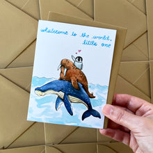 Load image into Gallery viewer, Whalecome To The World Little One New Baby Card
