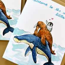 Load image into Gallery viewer, Whalecome To The World Little One New Baby Card
