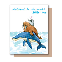 Load image into Gallery viewer, Whalecome To The World Little One New Baby Card
